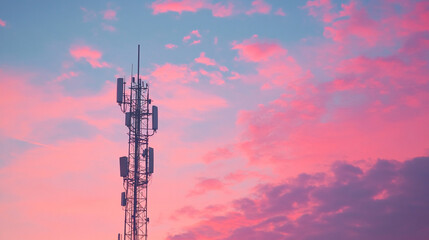 towering radio antenna stands against a clear sky, symbolizing global connectivity, communication networks, and the power of technology to bridge distances and enable the flow of information