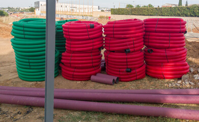 Corrugated PVC tubes for electrical conduit for underground installation