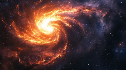 Obraz premium Spiral galaxy vortex with swirling stars and colorful nebulae