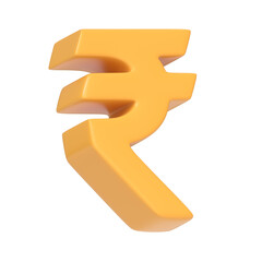Indian Rupee currency symbol, representing finance, economy, and monetary concepts in India. 3D icon, sign and symbol. Side view. 3D render illustration
