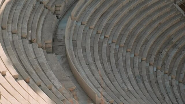 Odeon of Herodes Atticus stone Roman theatre on Acropolis of Athens, Greece. Ancient Greek architecture. Popular travel and touristic landmark