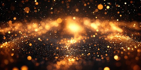 Ethereal Golden Bokeh Lights Creating a Dreamlike and Warm Atmosphere