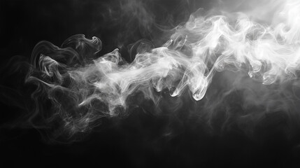 White smoke swirling on a dark background