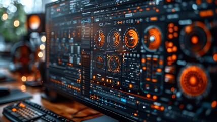 Obraz premium Futuristic Control Panel Interface