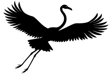 Fototapeta premium Cute Flamingo silhouette minimalistic vector art illustration