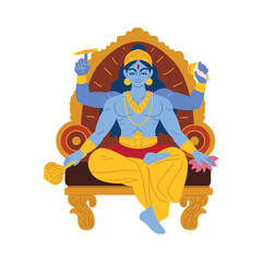 hindu lord vishnu sitting blessing