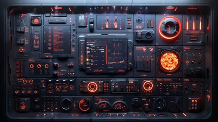 Obraz premium Colorful Futuristic Interface Dashboard