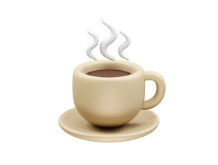 Coffee Cup Icon 3d Render Illustration vector