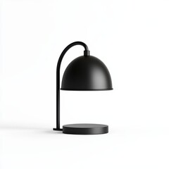 Obraz premium Minimalist black desk lamp on a white isolated background.