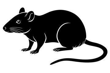 Cute Rat silhouette minimalistic vector art illustration