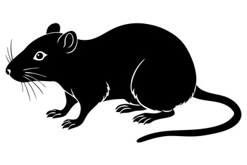 Cute Rat silhouette minimalistic vector art illustration