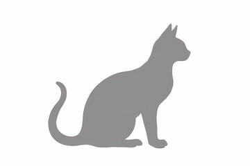 Obraz premium Cat silhouette in gray minimalist style representing feline grace