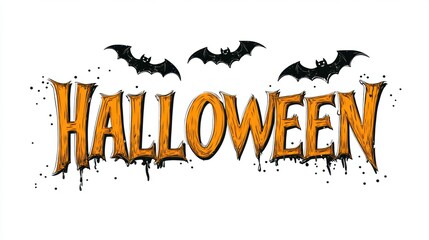 Title design for Halloween with decoration