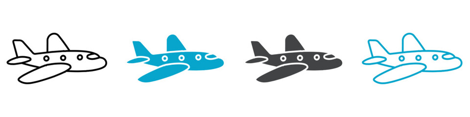 airplane icon set vector art