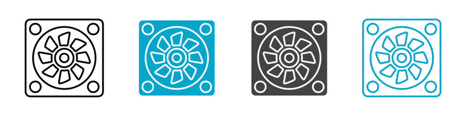 air vent icon set vector art