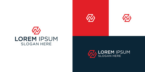 Hexagon letter N logo vector with modern gradient concept