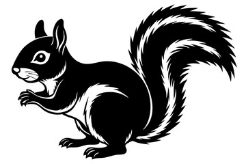  Cute Squirrel silhouette minimalistic vector art illustration