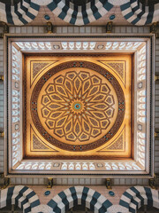 The golden ceiling of Masjid Al-Nabawi in Madinah 