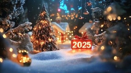 Christmas background year 2025. New Year 2025 background