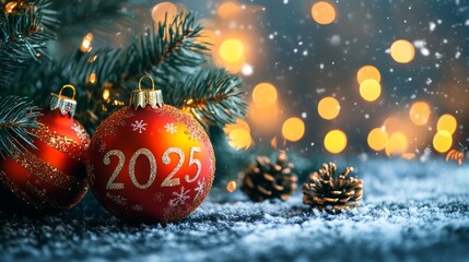 Christmas background year 2025. New Year 2025 background