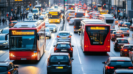 Obraz premium An analysis of public transportation trends in urban areas.