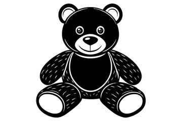 Teddy bear toy silhouette minimalistic vector art illustration