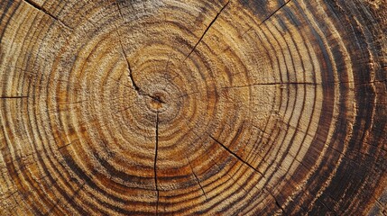 Fototapeta premium Growth rings on tree trunk. Closeup trunk texture