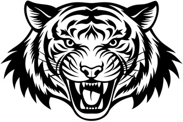  Cute Tiger  silhouette minimalistic vector art illustration 