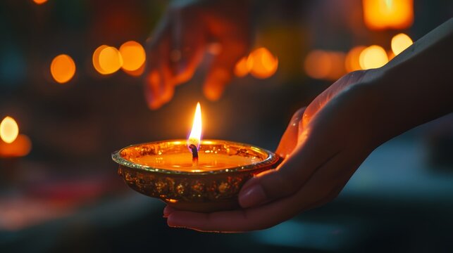 Illuminating Hope a person lights a prayer candle in a serene setting for peace reflection spirituality meditation and inner calm. 