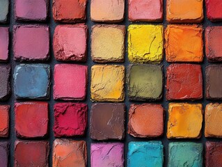 Fototapeta premium colorful palette showcasing a spectrum of vibrant colors, artistically displayed in an abstract manner, representing creativity and inspiration in artistic expression