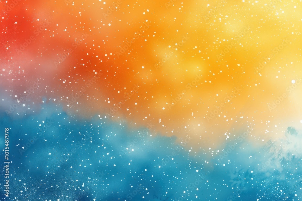 Wall mural a colorful background with a blue and orange gradient and a lot of white stars, generative ai image