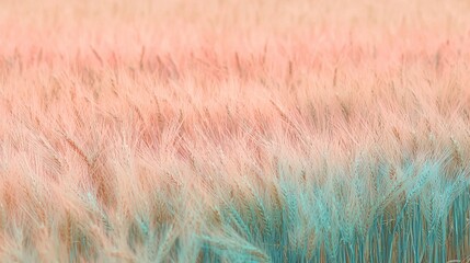 Obraz premium A clear picture of a lush field of tall grass adorned with vibrant pink and blue streaks atop the blades
