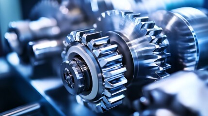 Fototapeta premium Close-up of hands applying oil to industrial gears for maintenance efficiency and machinery care in manufacturing and engineering settings