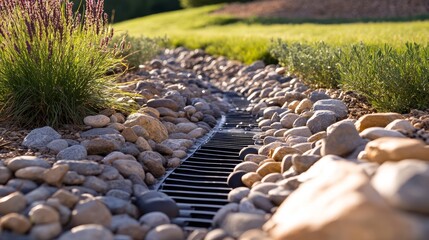 Innovative Drainage System Integrated with Lush Landscaping for Efficient Water Management and Sustainable Outdoor Design Enhancing Eco-Friendly Spaces