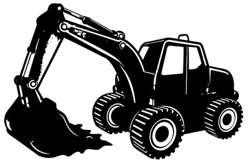  Cute Digger silhouette minimalistic vector art illustration