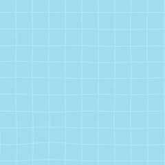 Wavering Grid. Hand crafted lines. Square Line Gingham. Natural hand drawn line. Light Blue arctic Grid Line. Seamless Grid Pattern.