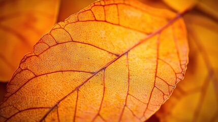 Obraz premium A yellow leaf with brown veins at its base and tip