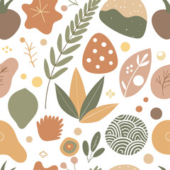 Simple naive organic shapes seamless pattern