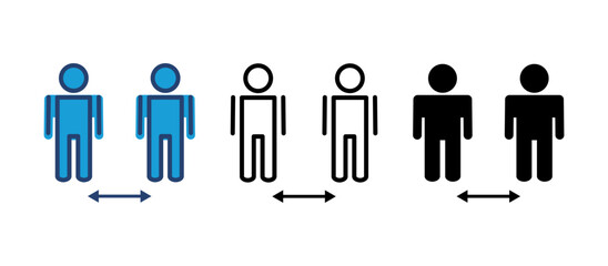 Social distance icon vector. social distancing icon. self quarantine sign