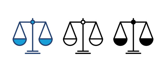 Scales icon vector. Law scale icon. Scales vector icon. Justice