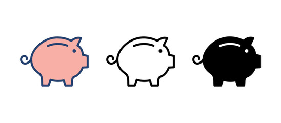 Piggy bank icon vector. piggy money icon