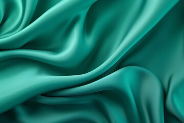 Obraz premium Processed collage of emerald green silk surface texture. Background for banner, backdrop