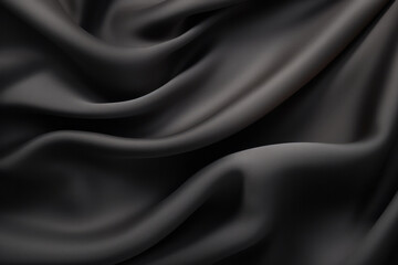 Obraz premium Processed collage of smooth elegant wavy deep black silk cloth fabric material texture. Background