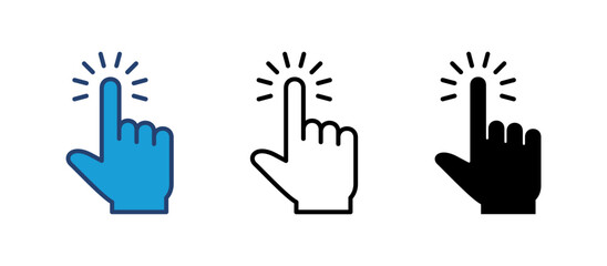 Hand click icon vector. pointer icon vector. hand cursor icon vector