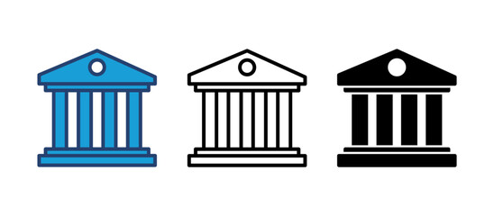 Bank icon vector. bank vector icon, museum, university