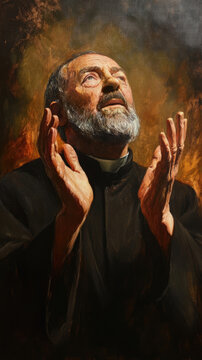 padre Pio art illustration 