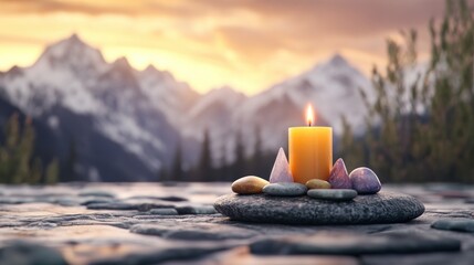 Create a Peaceful Wellness Corner with Glowing Candles and Healing Crystals for Energy and Balance, Find Serenity and Holistic Healing in Your Home