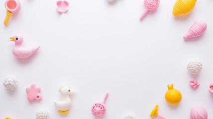 Fototapeta premium 春の華やかな花のフレーム素材。ピンク,綺麗,可愛い,テキストスペース,コピースペース,