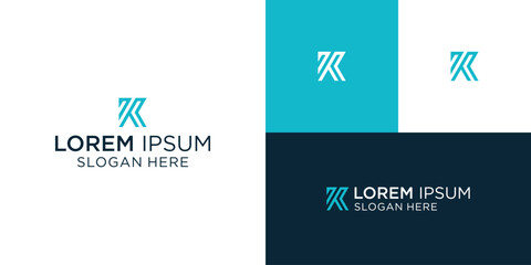 Outstanding professional trendy awesome artistic K KF FK initial based Alphabet icon logo.