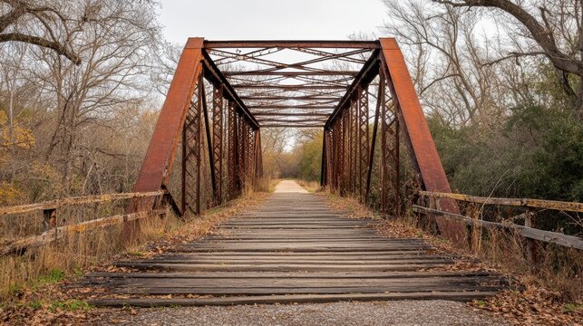 Historic Old Alton Bridge in Denton Texas: Iconic Iron Truss Landmark and 1884 Engineering Marvel Surrounded by Scenic Nature Views